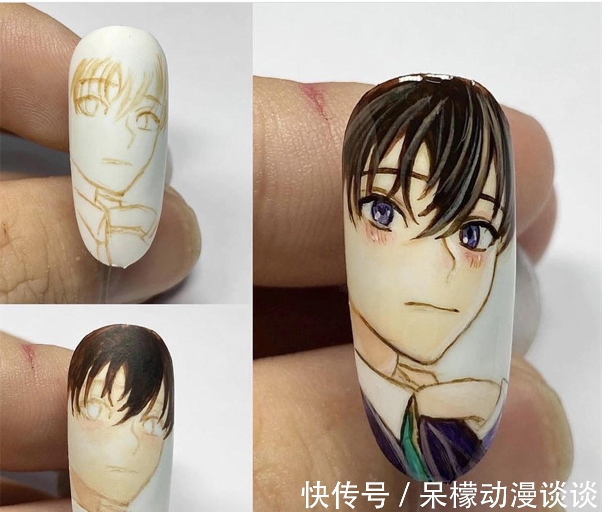 作画|在指甲上进行二次元创作,动漫的影响力已经影响到了美妆行业