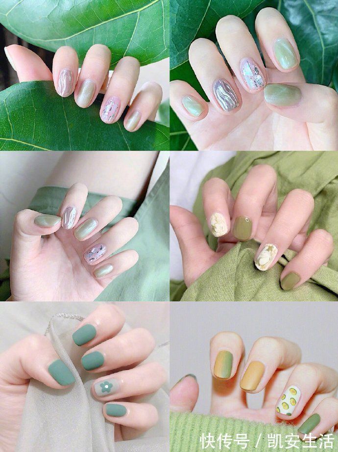 果色|千万不要做牛油果色美甲!因为你会发现太显手白,太好看了