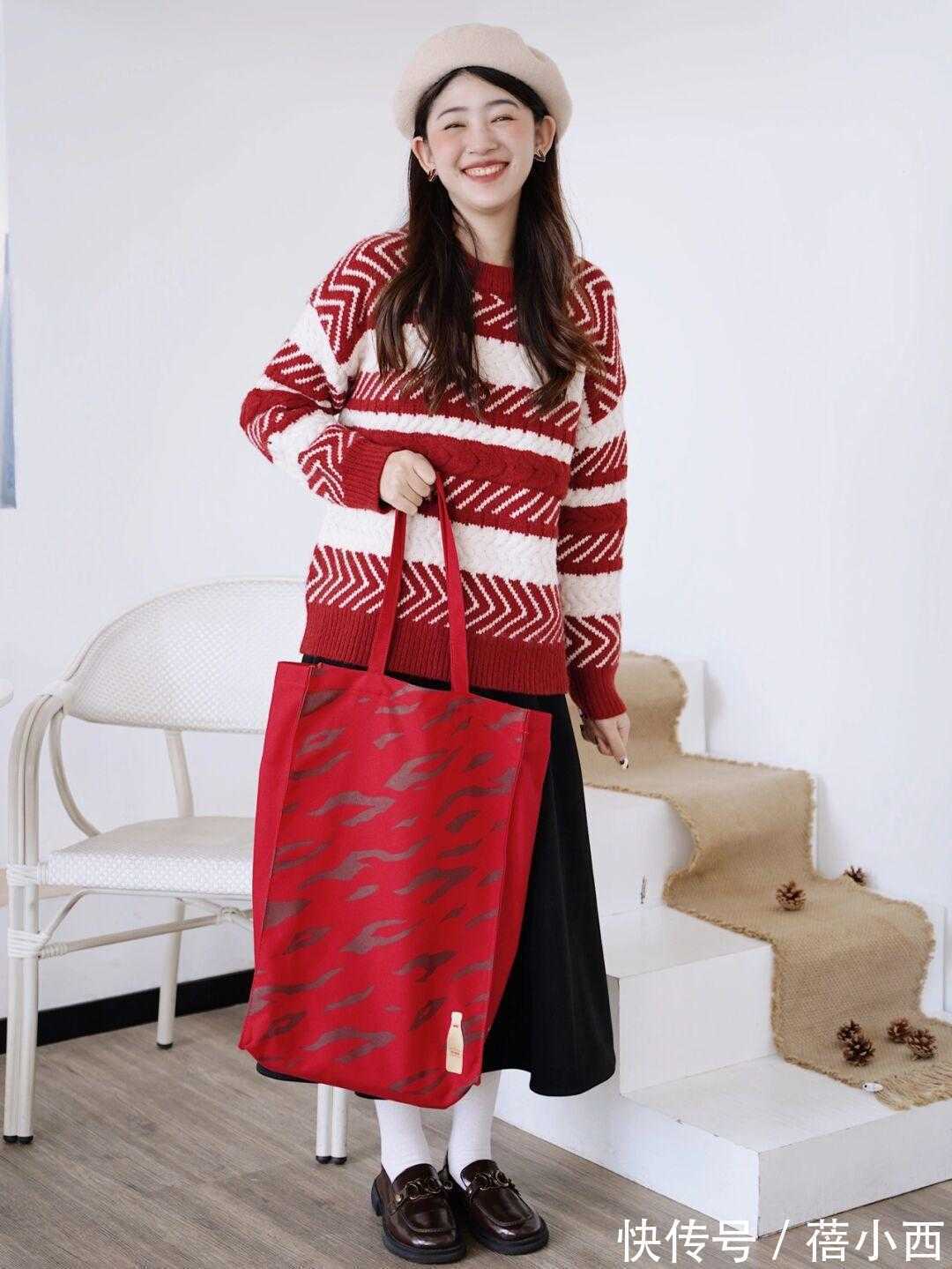 贝雷帽 初春别只知道穿卫衣,试试针织衫+半身裙的搭配,轻松美出新高度