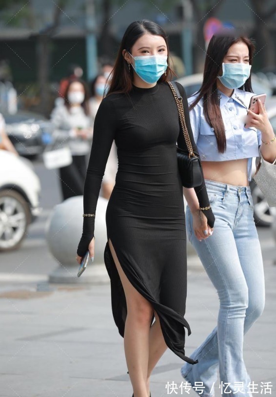 身裙 气质贵妇穿搭不简单, 裹身裙两侧“各砍一刀”, 彰显自己的狂野范儿