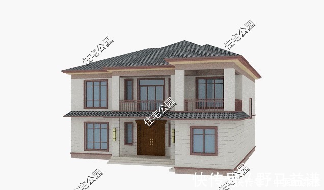 通透亮堂|回村盖房，这套14×15米户型火了，独立厨房配上凉亭就是好看！