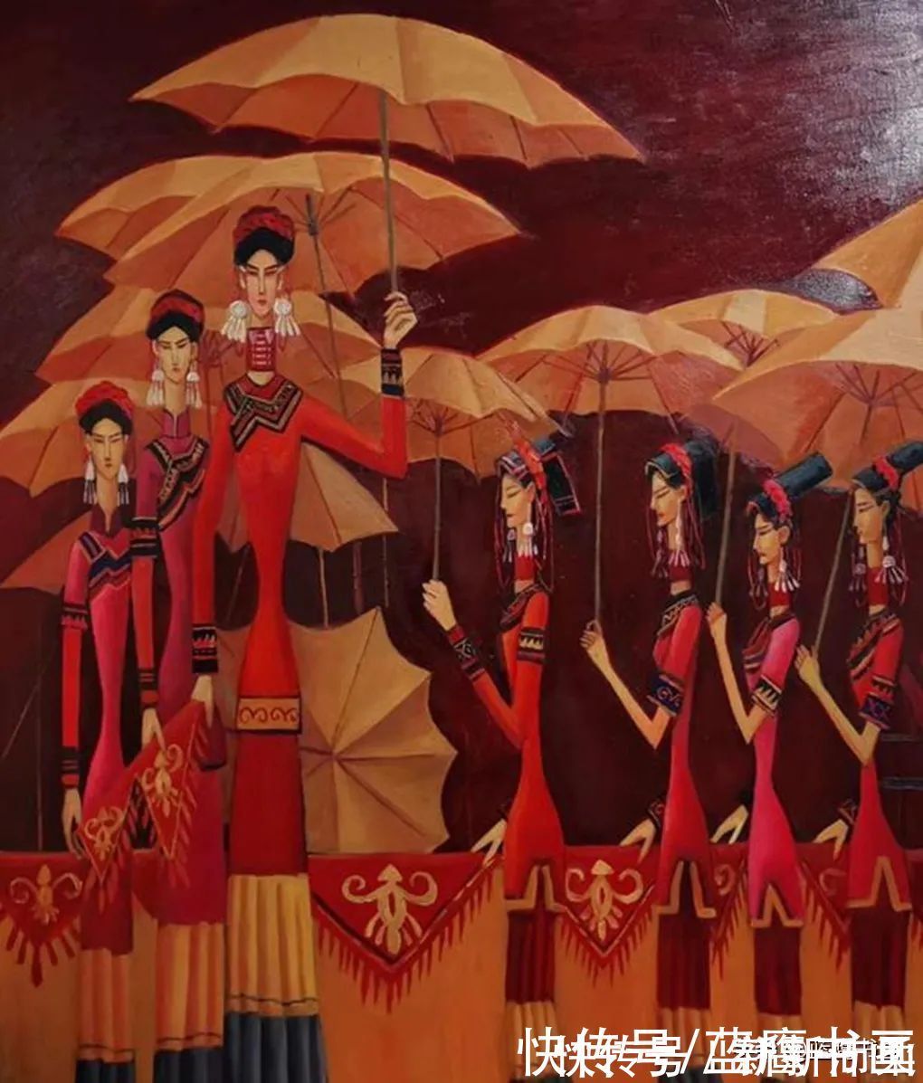 绘画#毛长林的绘画作品,聚焦少数民族题材,给人别具一格的艺术享受