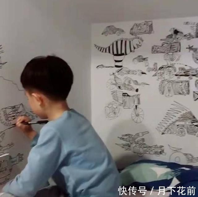 手绘|男孩在卧室手绘壁画，妈妈怨言不断，网友求孩子来教我家娃画画