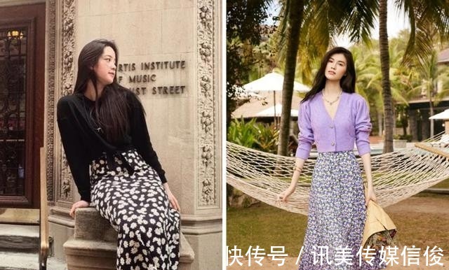 洋气|这才是秋天最时髦洋气的穿搭：“毛衣+半身裙”，优雅高级全都有