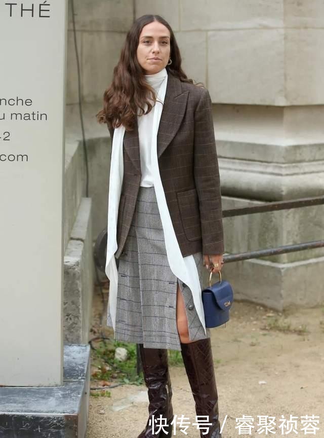 千鸟格|今年秋冬,一定要有一件“毛呢裙”,搭羽绒服时髦不说,特显气质