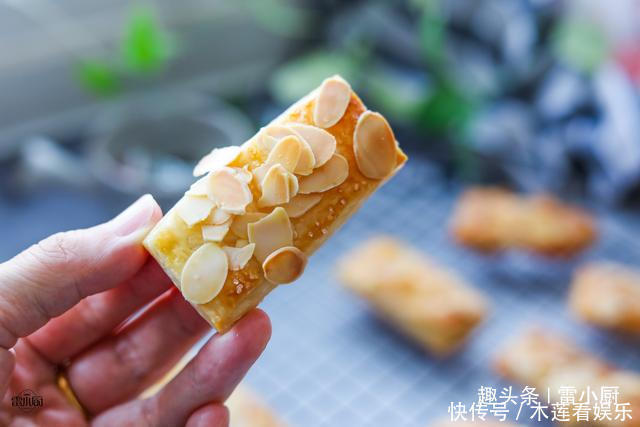 杏仁片|不用揉面不用开酥,教你做层层分明,酥脆掉渣的杏仁酥,零失败