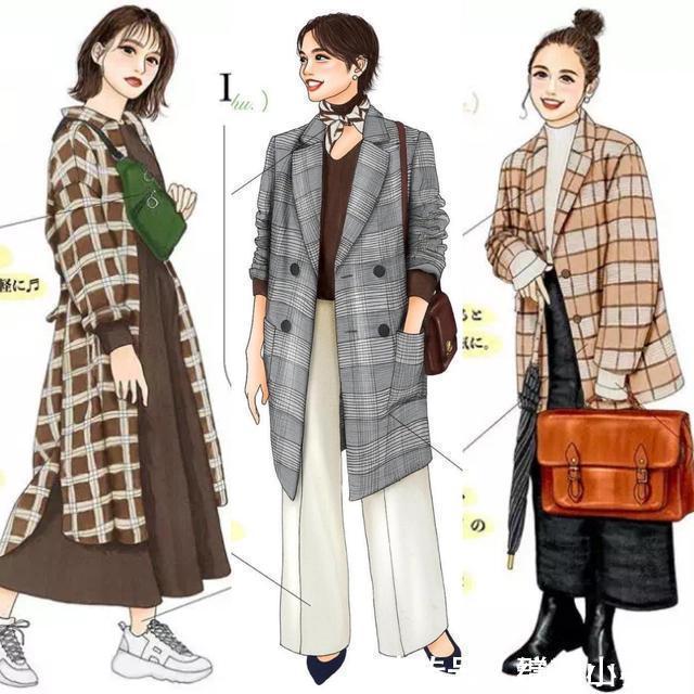 秋冬|日本插画师秋冬手绘穿搭,时髦又实用,每一套都是穿搭范本