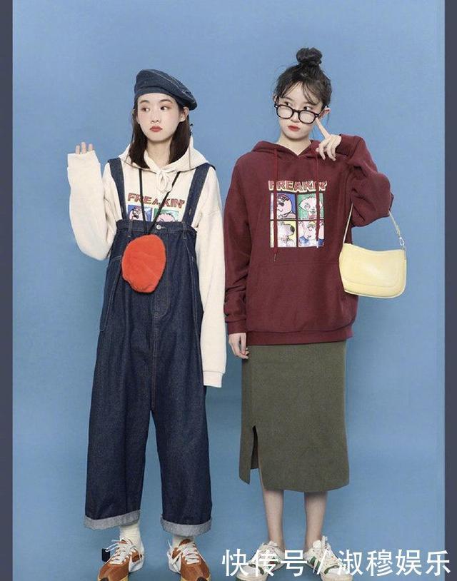 很有个性的闺蜜穿搭,过年就要鲜艳的服装,看着都觉得心情好