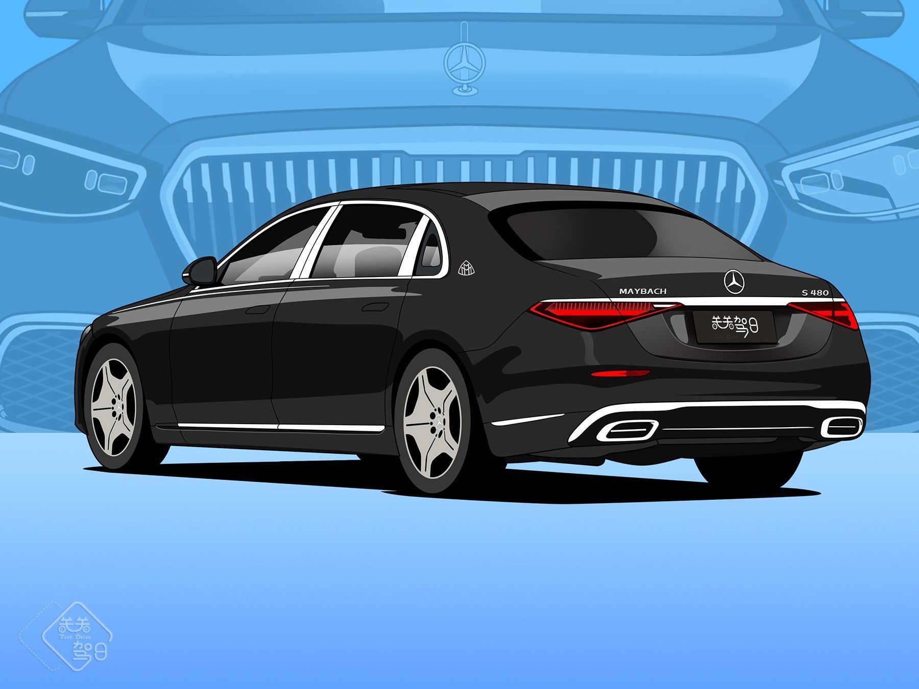 头等舱|关关驾日漫画日记 奔驰迈巴赫S480,150万的陆地奢华头等舱