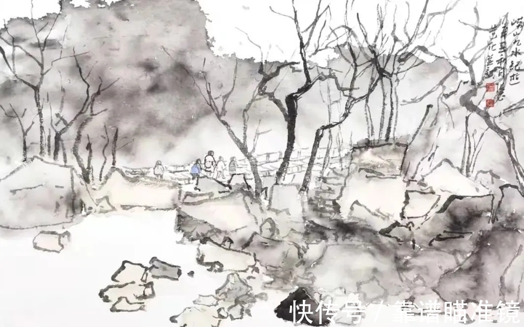 清溪$张正山水画,似一条从传统大山里流出的清溪