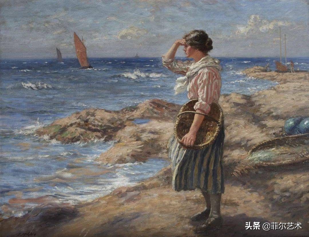 画家|苏格兰画家约翰·麦基的“女人与海”油画艺术作品欣赏