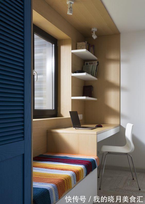 卡座|飘窗先砸了,做成卡座和书桌组合柜,不到1㎡的飘窗空间实用多了