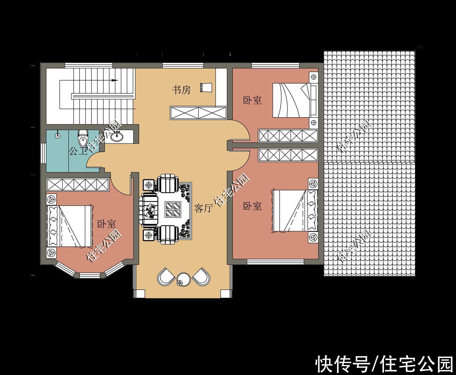 户型|10套带堂屋的户型，占地面积都不大，网友：这才是适合农村的房子