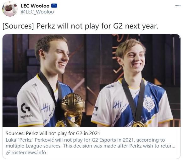 队伍|外网爆料Perkz将离开G2！原因是Perkz想回归中单