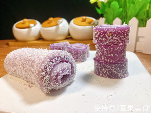 一层层|紫薯椰蓉卷 马蹄糕（毛巾卷）