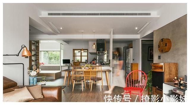 玄关|幸福退休生活!100㎡两人居,巧用45度斜角,打造开阔舒适的小家!