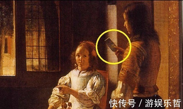 瓦儿$古画中出现智能手机,是穿越者的身影被画下来了吗