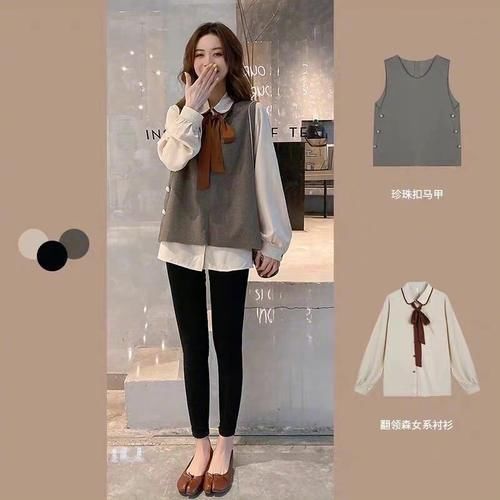 衬衫＋马甲的神仙搭配，时髦精看到都喜欢！又甜又优雅