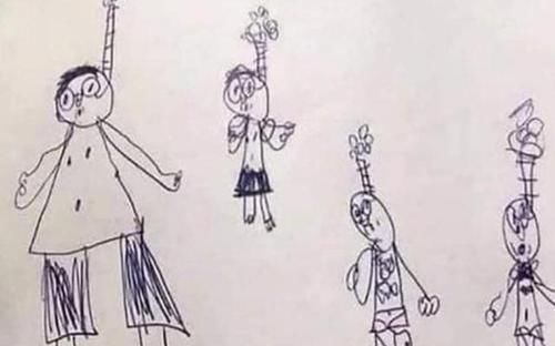 绘画作品|孩子画“怪异”全家福,老师怀疑有心理问题,宝妈:老师您看错了