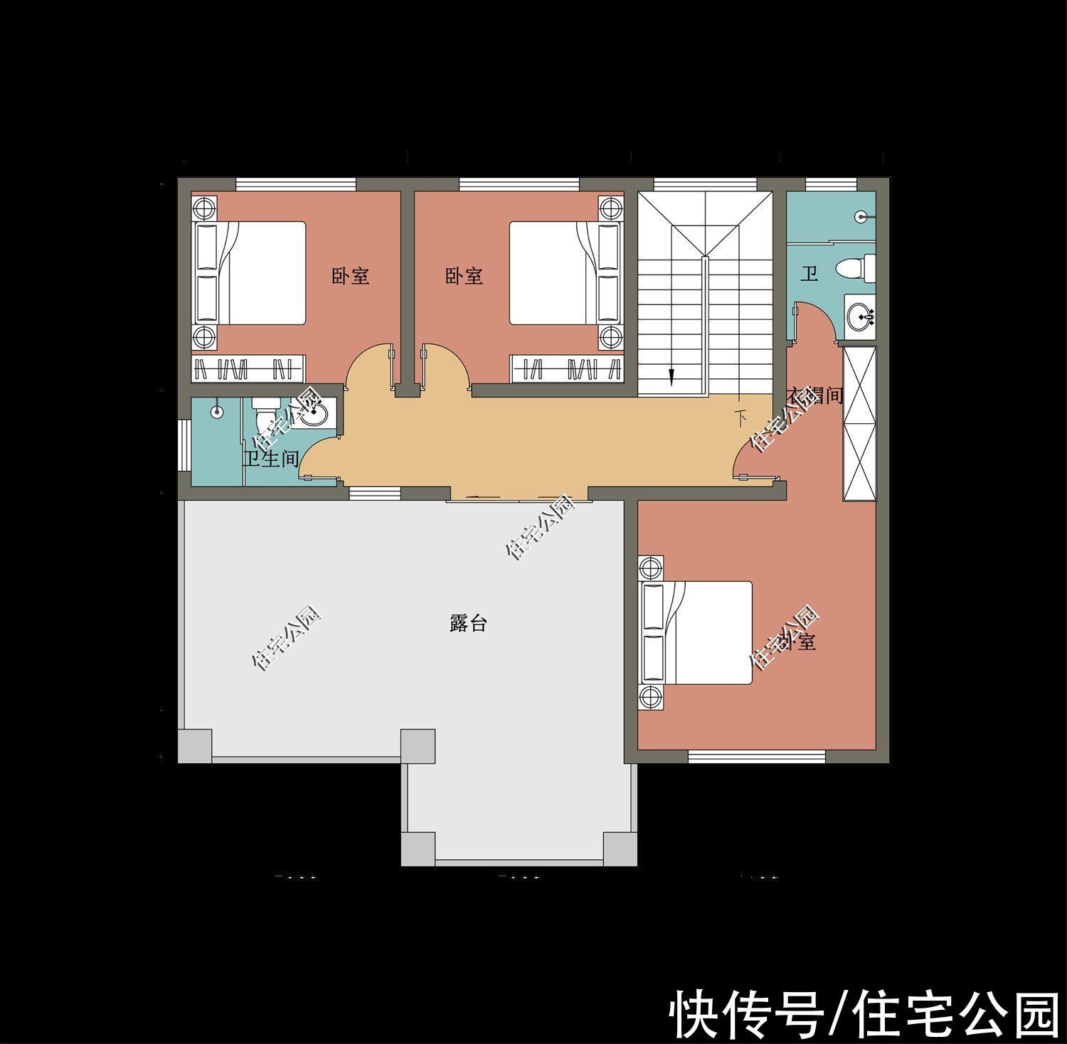 户型|占地130平的农村别墅，室内设计4室2厅，这样的农村新房你喜欢吗