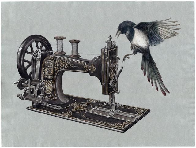 艺术品#法国艺术家萨尔瓦特在复杂的绘画作品中使用水彩、中国墨和白墨