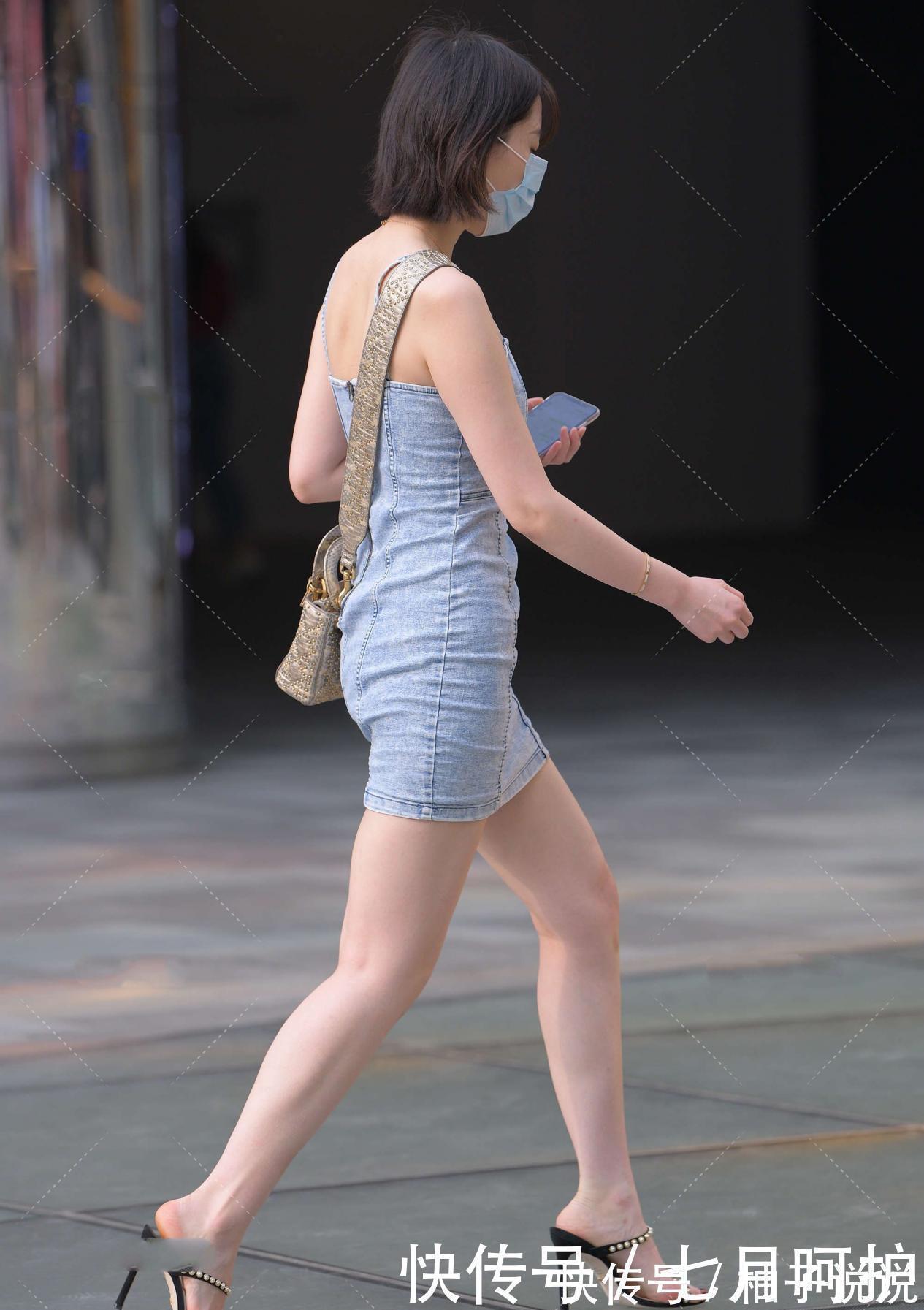 修身 修身牛仔连衣裙,清新自然,时尚大气,展现独特感