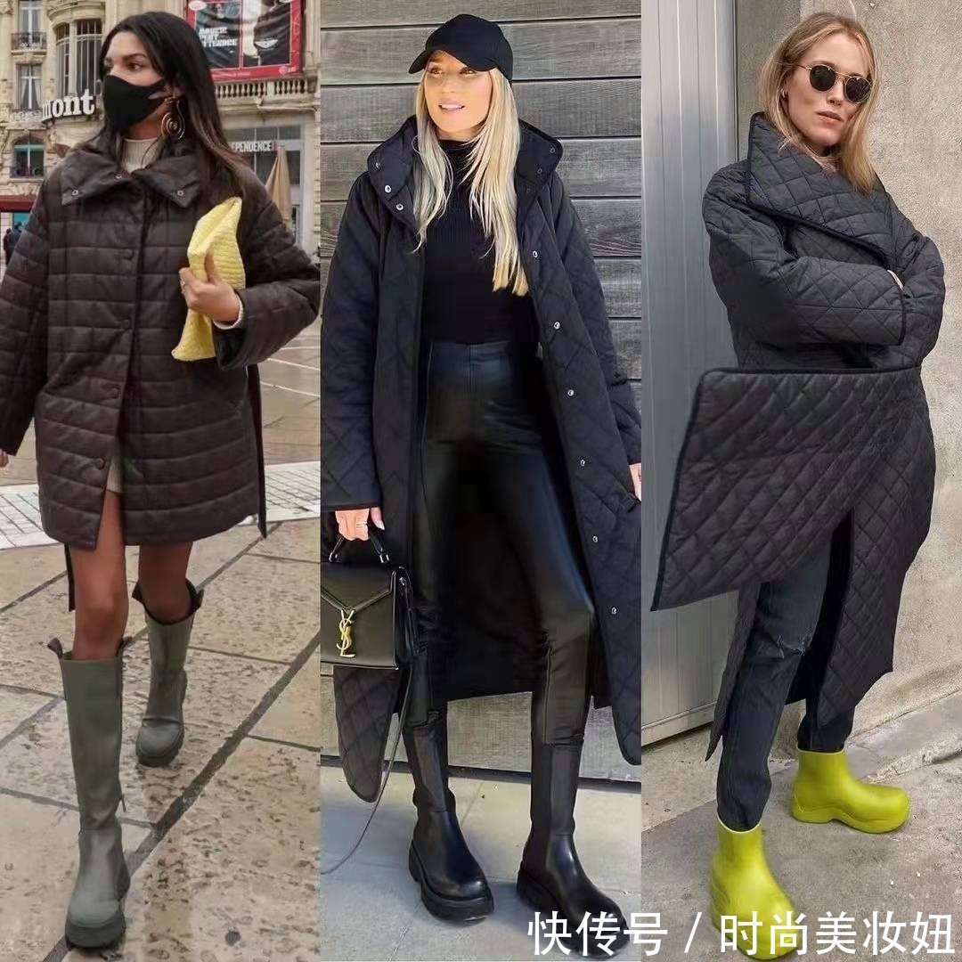 大长腿 “黑色羽绒服”原来可以这么洋气,普通人照着穿,时髦感翻倍