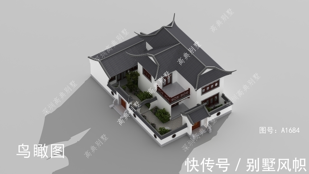 别墅|这款经典中式别墅,带庭院设计,很多人想建一栋。