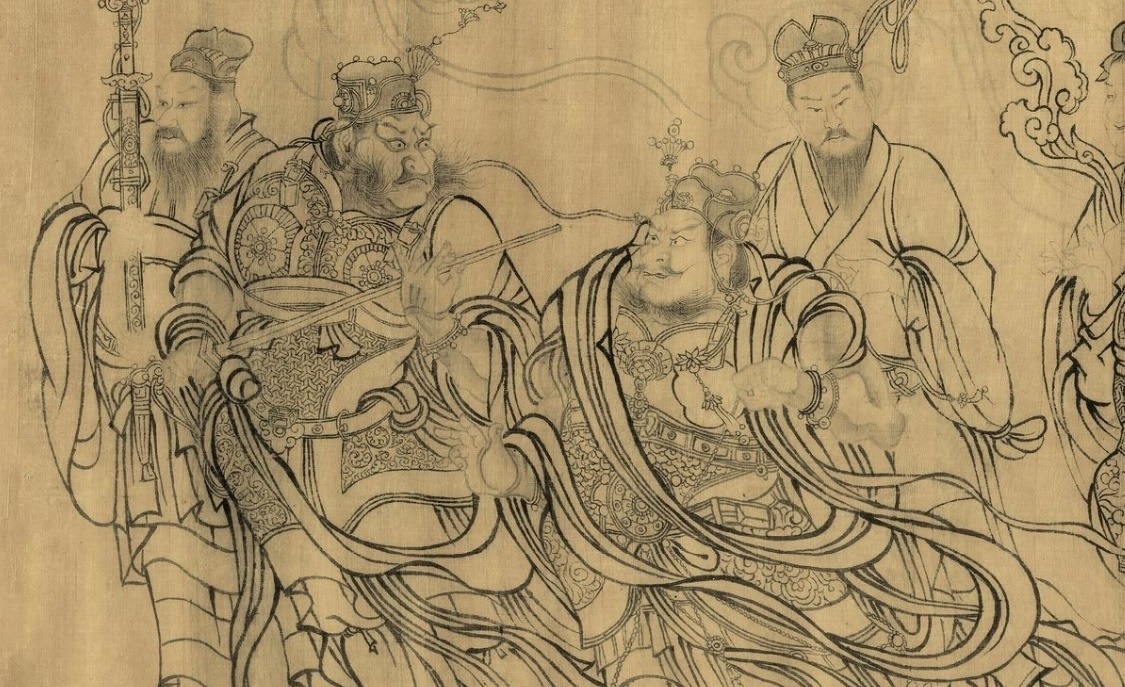 朝元仙仗图#满墙风动的众神,白描人物画范本——武宗元《朝元仙仗图》