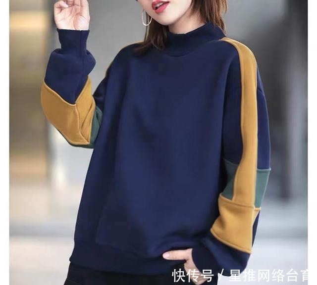 简约|今年流行的“多色拼接卫衣”,不挑年龄,随性简约,时髦减龄