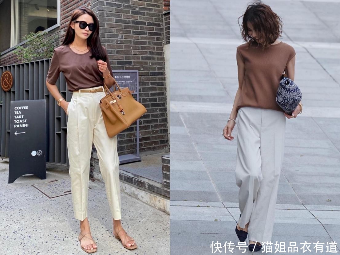 女人味|“基本款T恤+裤装”,优雅的女人这样穿,16套Look教你轻松变高级