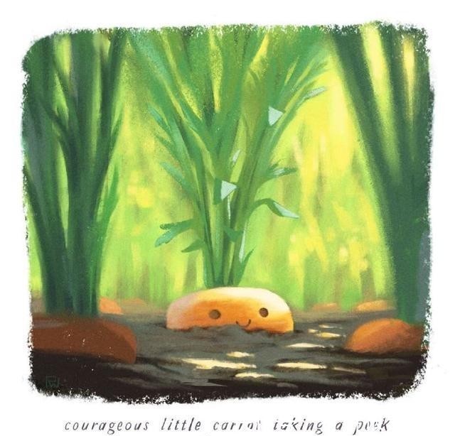 治愈|一组超治愈的板绘小场景插画分享!