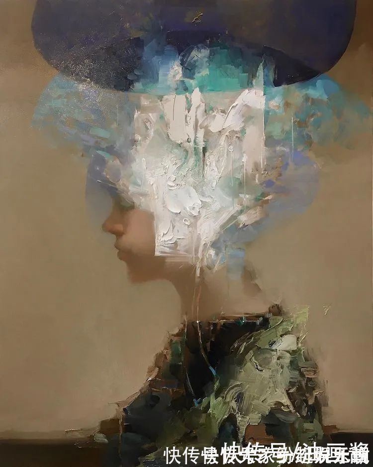 泰伊·金|他用刮刀和细腻的笔触，画出冲突感极强的女孩，比插画好看一万倍