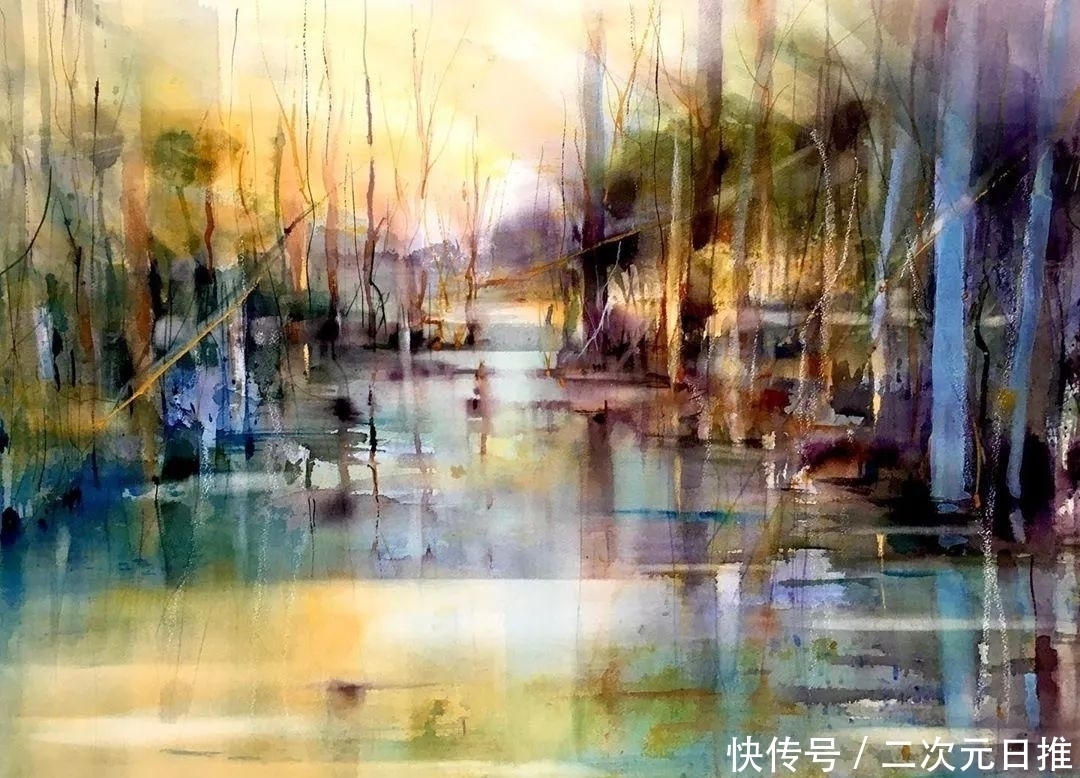 水彩画!空灵的水彩画,在抽象与写实间徘徊,把城市变得像梦境一般