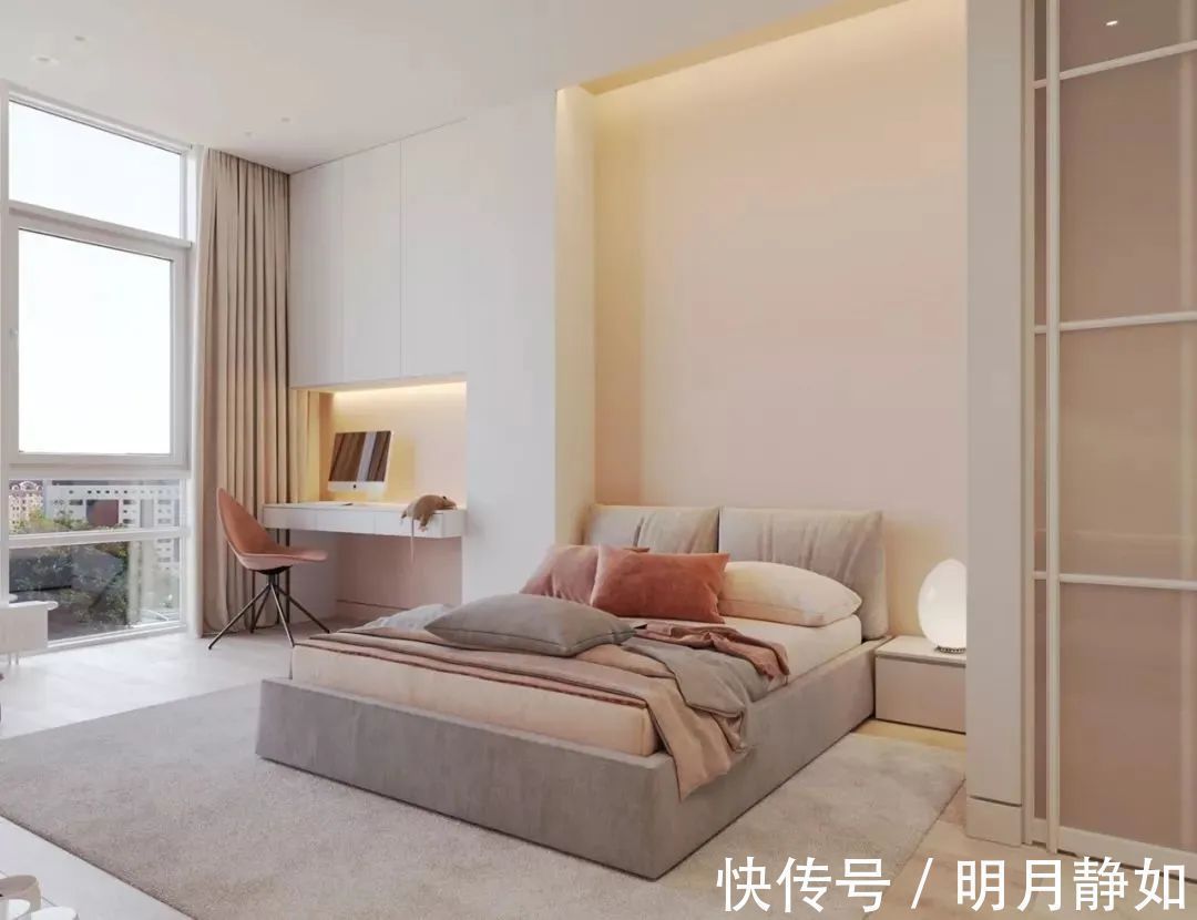 深灰色|180㎡现代简约,满屋的高级灰,橘粉色的点缀,低调时尚好高级