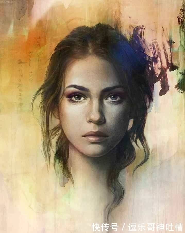 绘画本!想不到蜡笔头也能画出如此惊艳的作品——叙利亚画家汉拿的肖像画