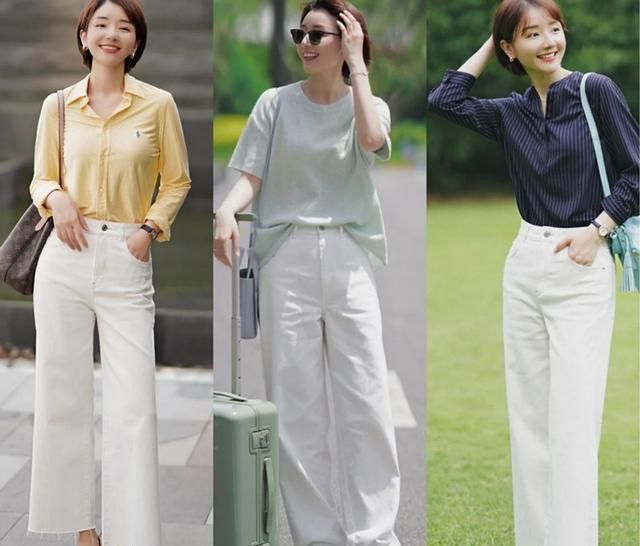优雅 简约大方的白裤子,教你“一裤多穿”的搭配技巧,时髦优雅又高级
