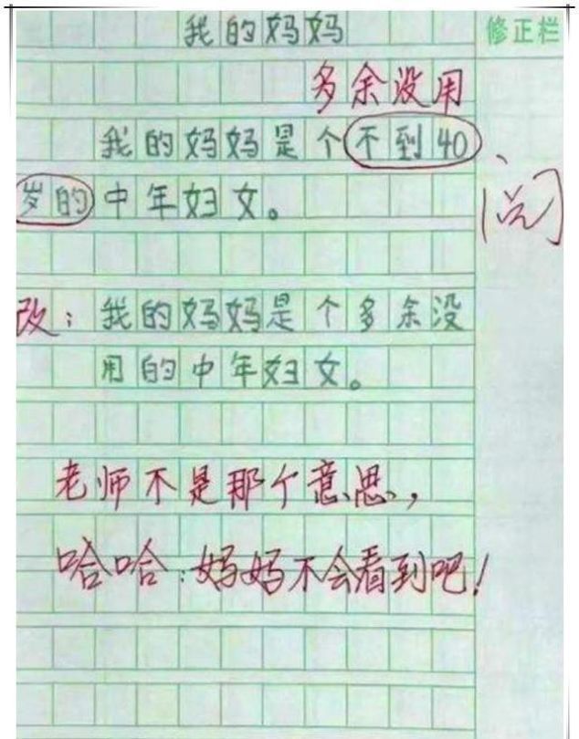 小学生写作文“吐槽”妈妈，网友差点笑岔气：已经3天没被打了吧