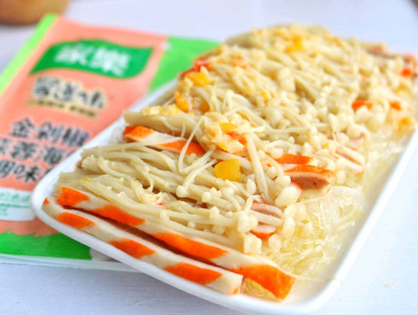 金剁椒蒜蓉蒸粉丝金针菇