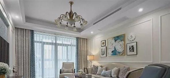 吊顶|140平米的美式风新房入住，玄关就体现主人的高品位，温馨大气