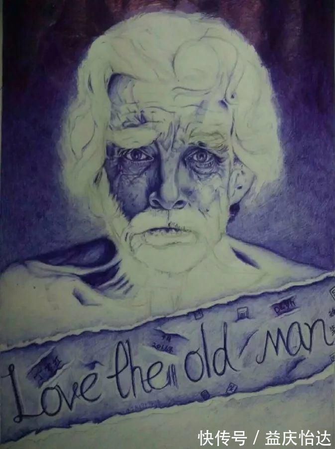 盼望!一位15岁的小姑娘,没有任何绘画基础,却画出了令人感动的圆珠笔作品!