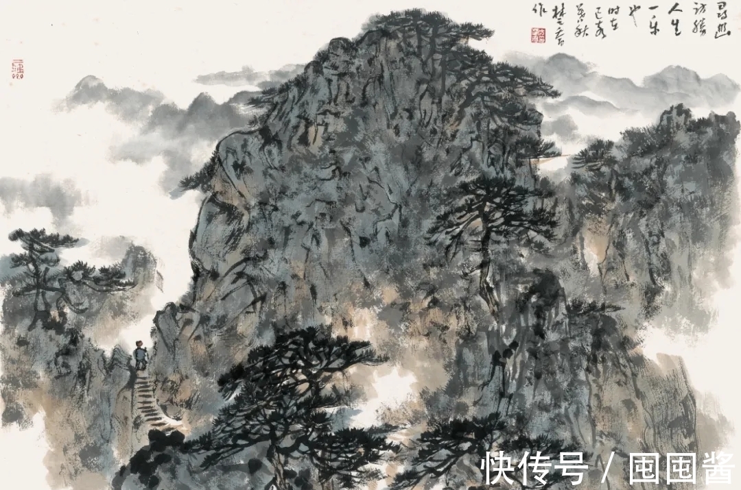 色墨#岭南画派｜苍中有润，方楚乔山水画