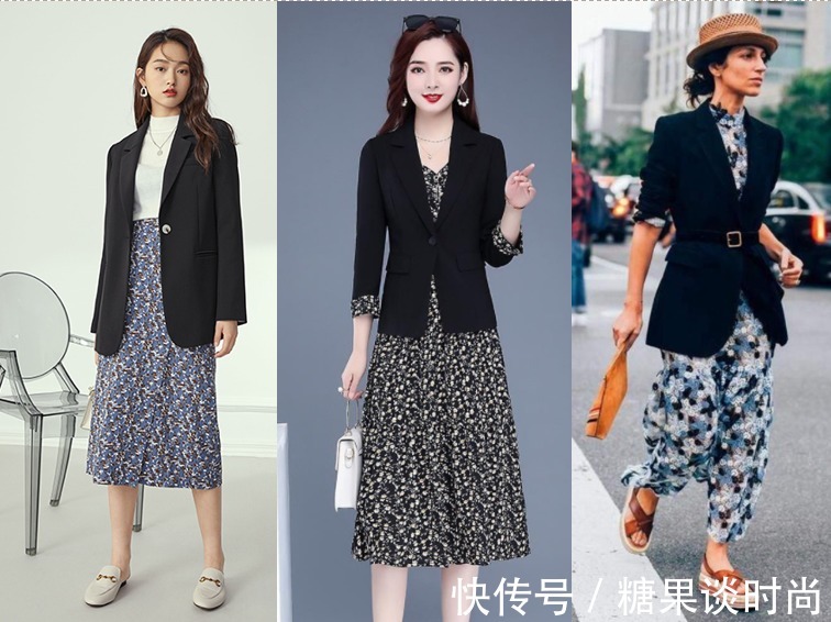 黑色小西装 15套黑色小西装搭配,春季小西装怎么搭配裙子、裤子和鞋子最好看