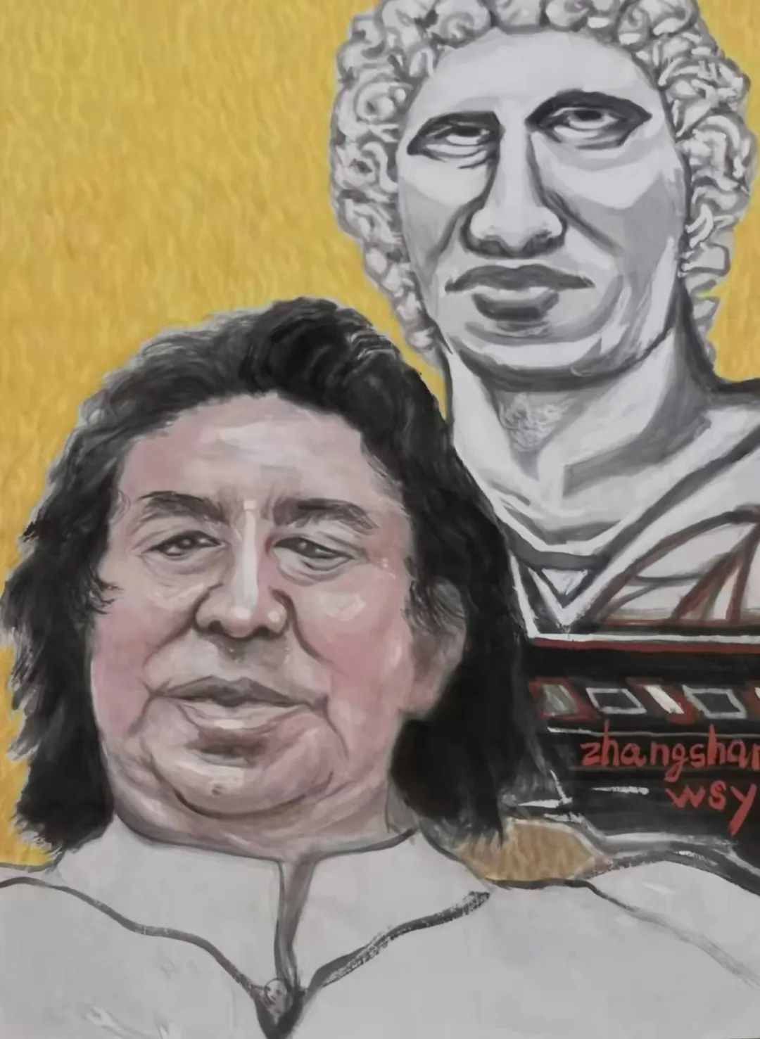 杨大眼造像@中西结合笔传情·锐意创新始通神——张山绘画人物山水艺术新貌