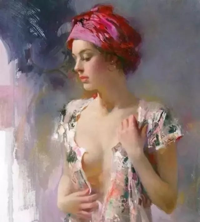 人物#皮诺德埃尼的油画人物，色彩斑斓，动静结合，光彩照人