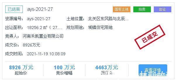 规划|安阳市北关区两宅地网拍,全部起始价成交