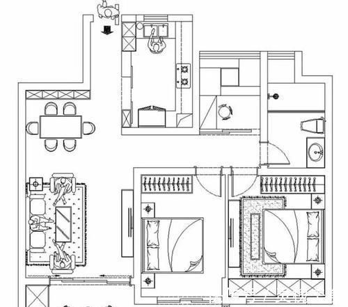 三居|83㎡打造紧凑型三居,住下五口人,1㎡都没有浪费!