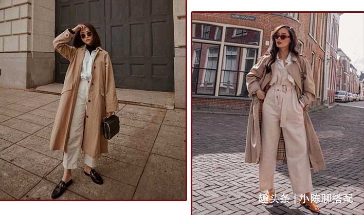 休闲风 穿对了风衣+阔腿裤有多美最简单的搭配思路，给你早秋搭配灵感