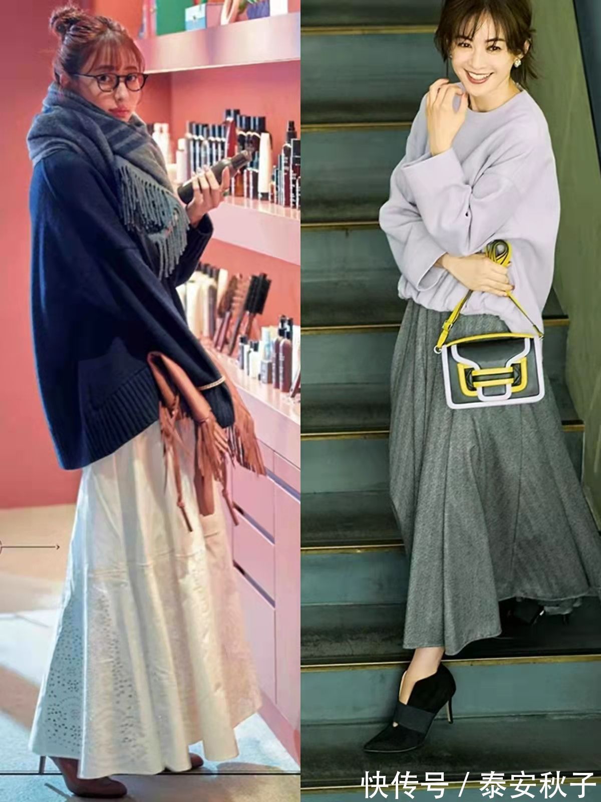 紧身衣 “半身裙+短靴”太美了!40岁+女人过年这样穿:显高级又有女人味