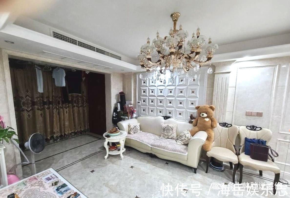 吊顶|参观110㎡三居室,瓷砖上墙配大理石线条,装修简洁却高级感十足